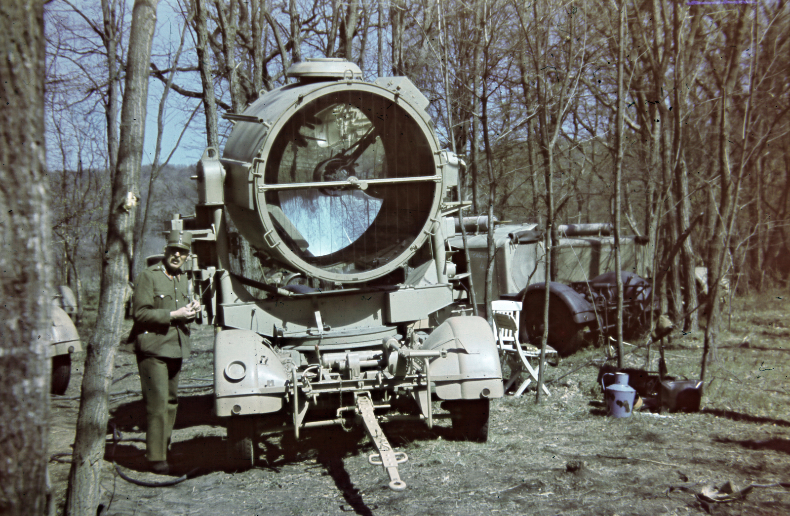 1940, Kovács Györgyi, colorful, air defense, Flakscheinwerfer 34, Fortepan #263383