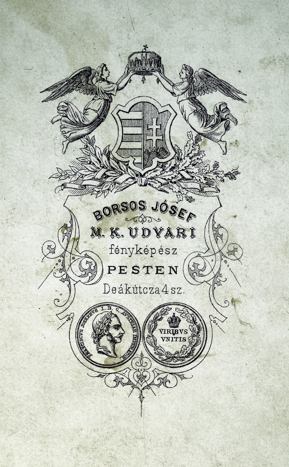 Magyarország, Budapest VI., Szondi (Deák) utca 4., Borsos József fényképész., 1900, Zichy kúria, Zala, hátlap, fényképész, műterem, Budapest, Fortepan #263421