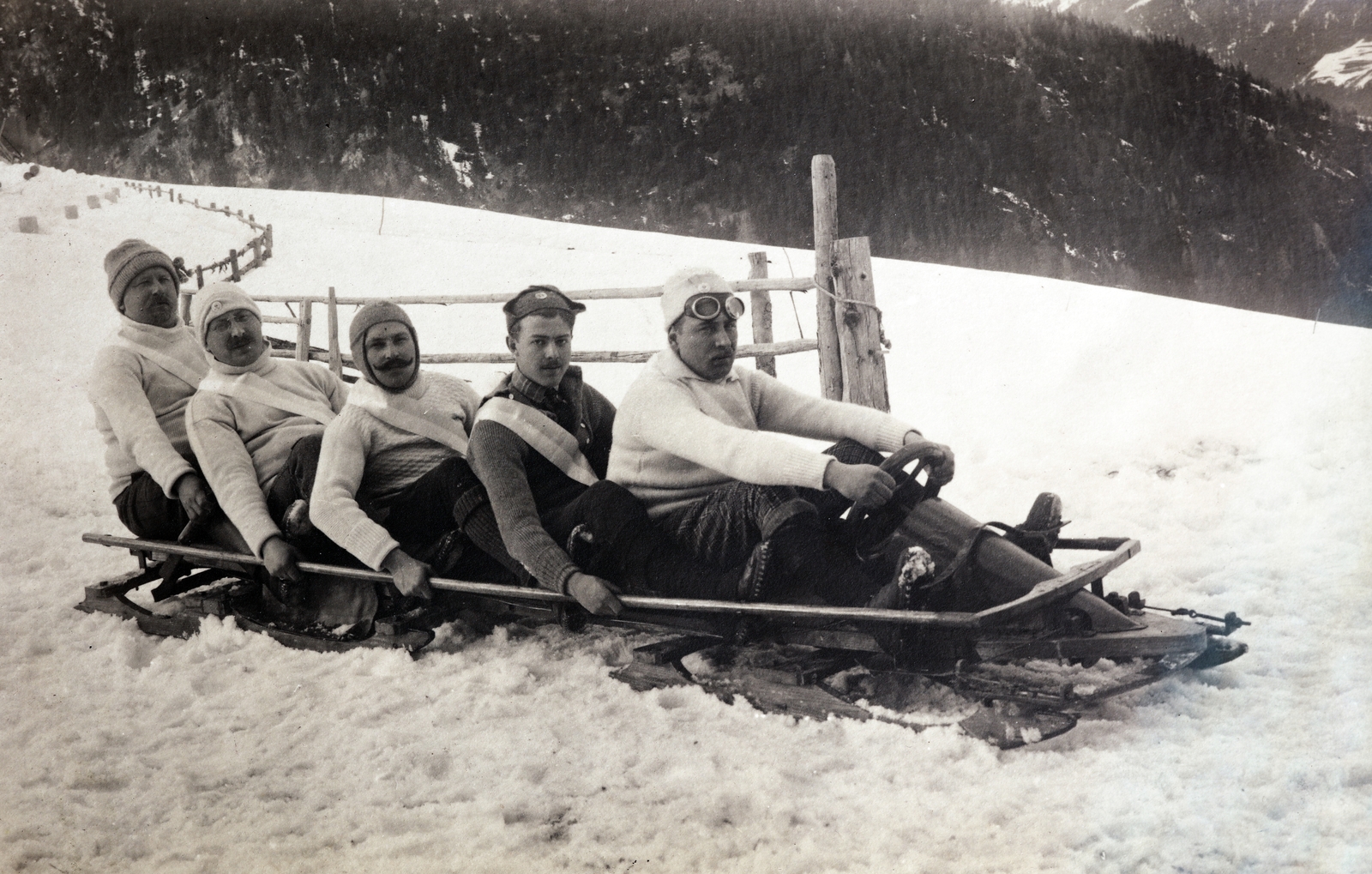 1914, Zichy kúria, Zala, sledge, tableau, Fortepan #263479