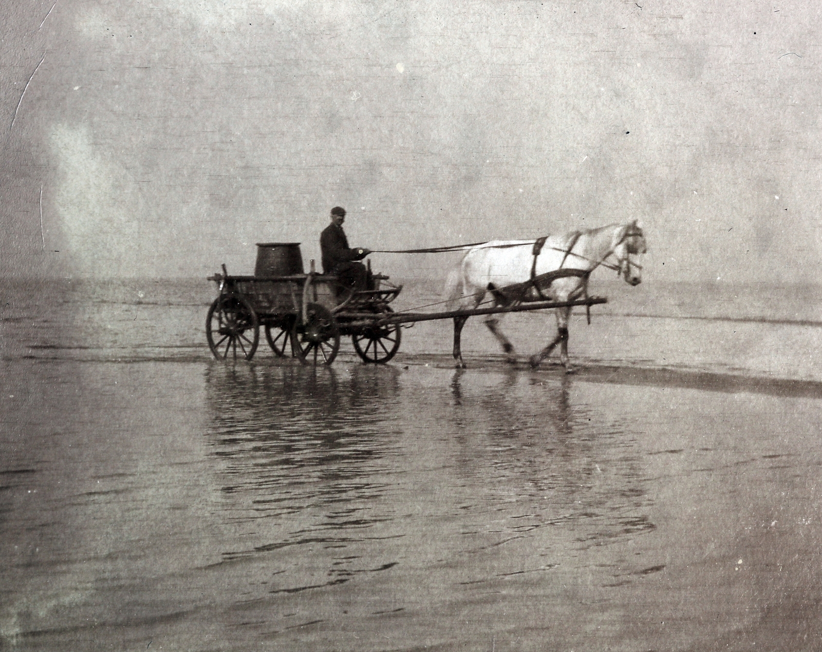 Hungary, 1911, Zichy kúria, Zala, Horse-drawn carriage, chariot, barrel, water truck, shore, carrying water, water bearer, Fortepan #263571