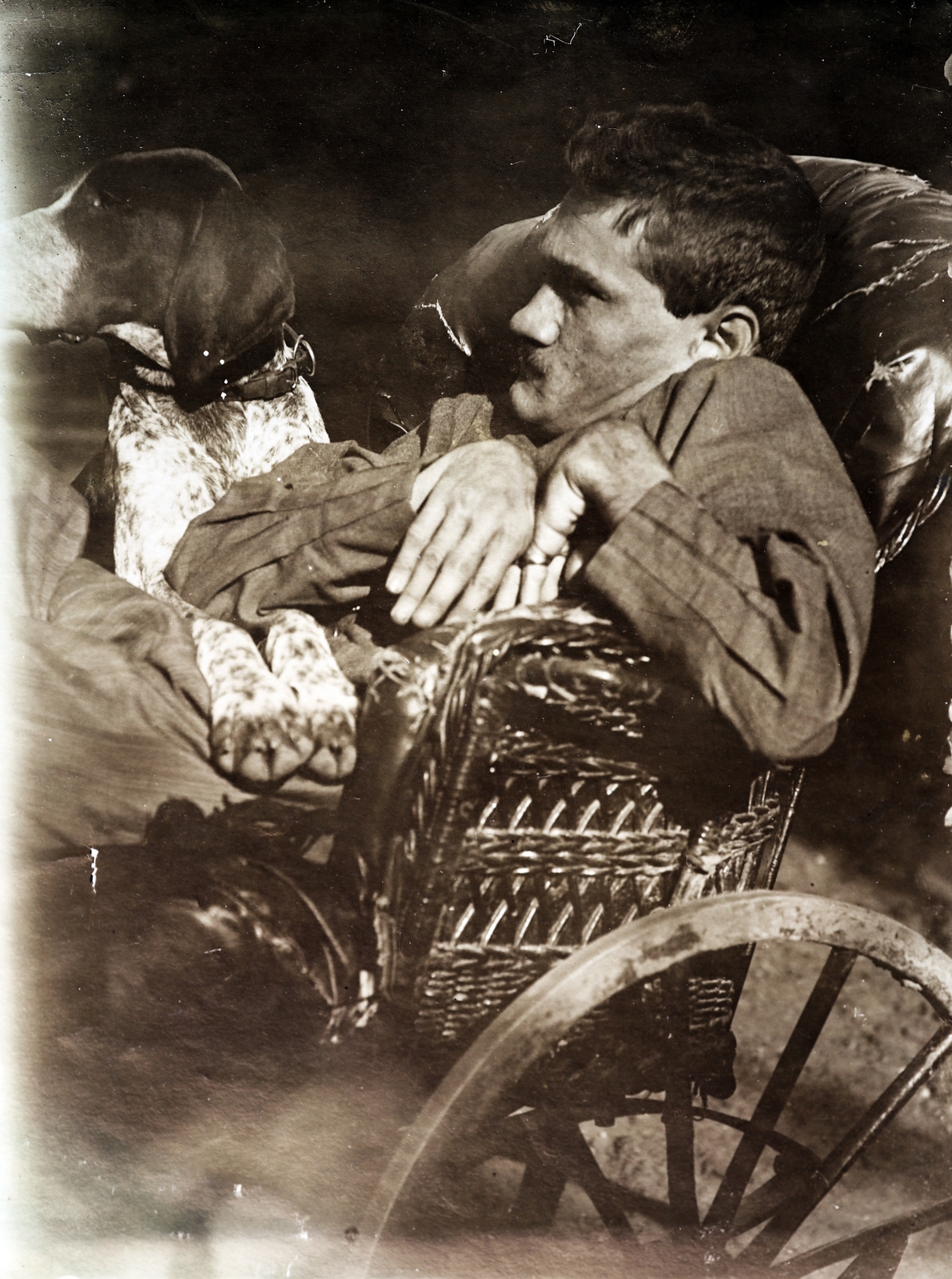 Hungary, 1914, Zichy kúria, Zala, disabled, wheelchair, Fortepan #263578