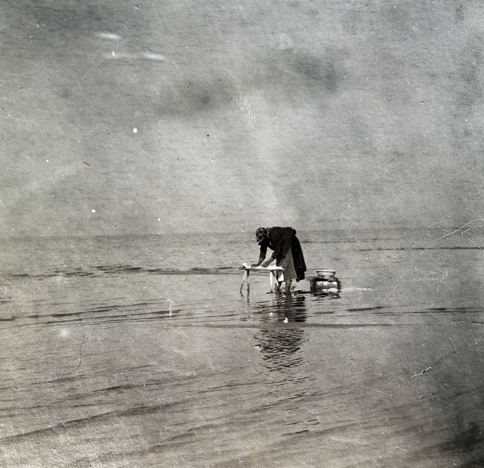 1914, Zichy kúria, Zala, washing, shore, Fortepan #263615