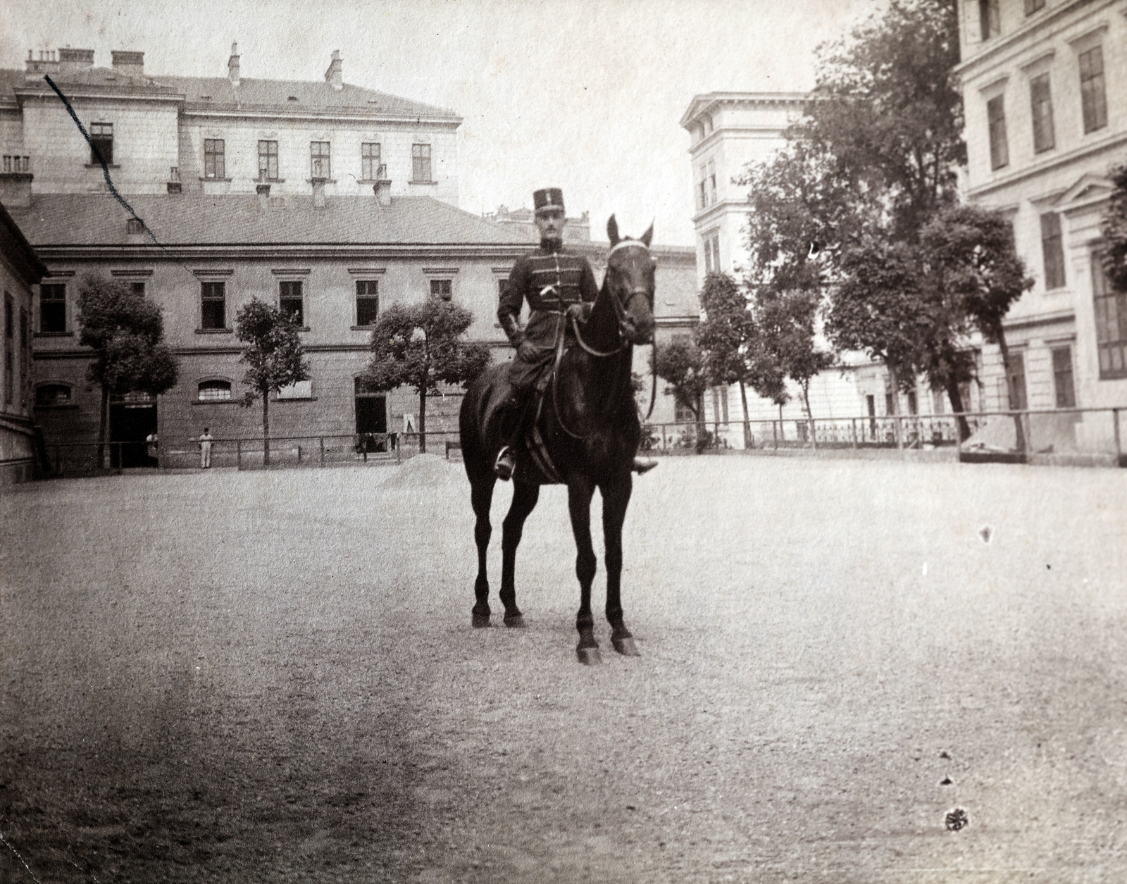 1909, Zichy kúria, Zala, cop, mounted police, Fortepan #263668