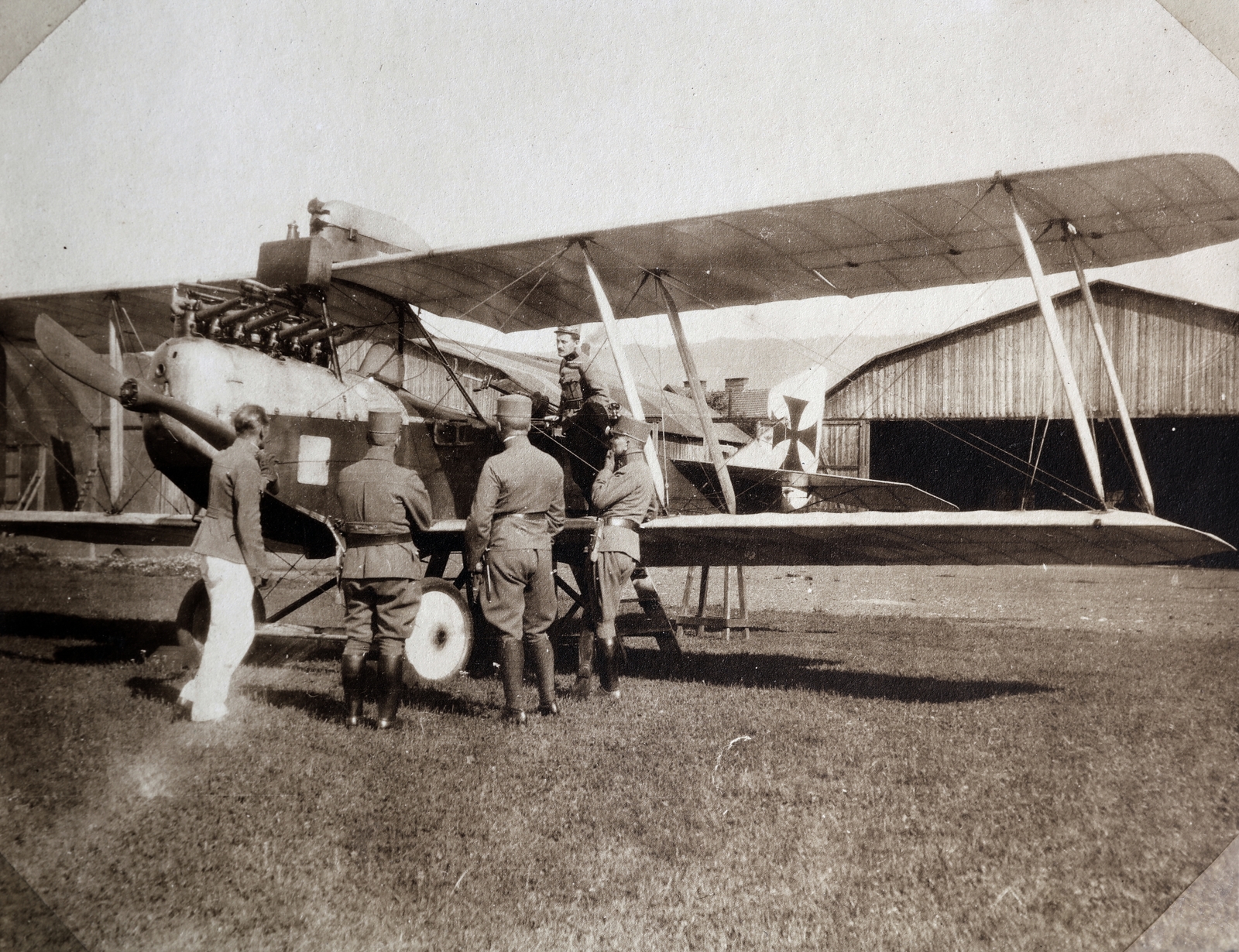 1915, Zichy kúria, Zala, airplane, insignia, Hansa-Brandenburg C.I /U/, biplane, Fortepan #263673