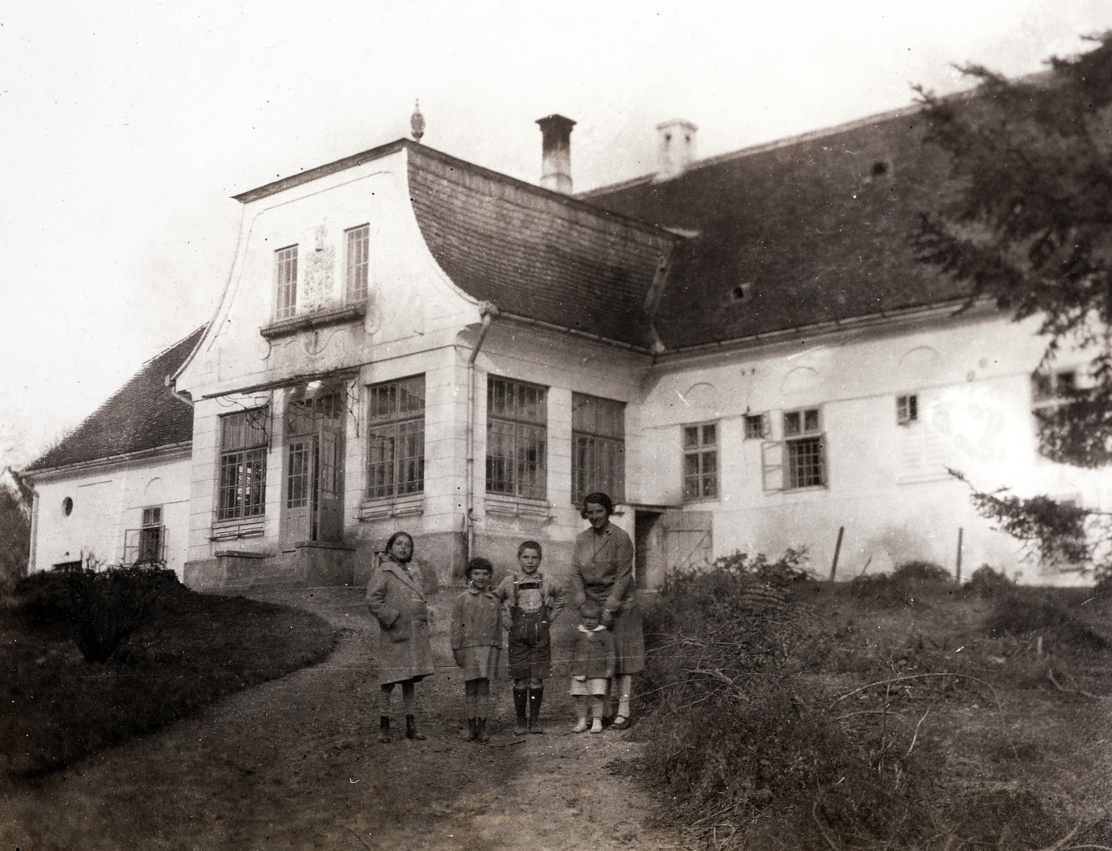 Hungary, Kacskovics Mihály kúriája., 1911, Zichy kúria, Zala, kids, mother, mansion, Fortepan #263687