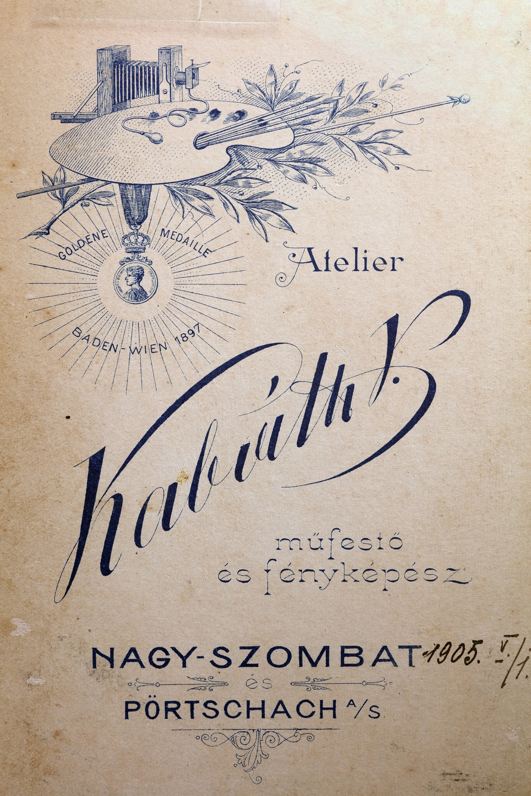 Nagyszombat, 1900, Zichy kúria, Zala, hátlap, fényképész, műterem, Fortepan #263733