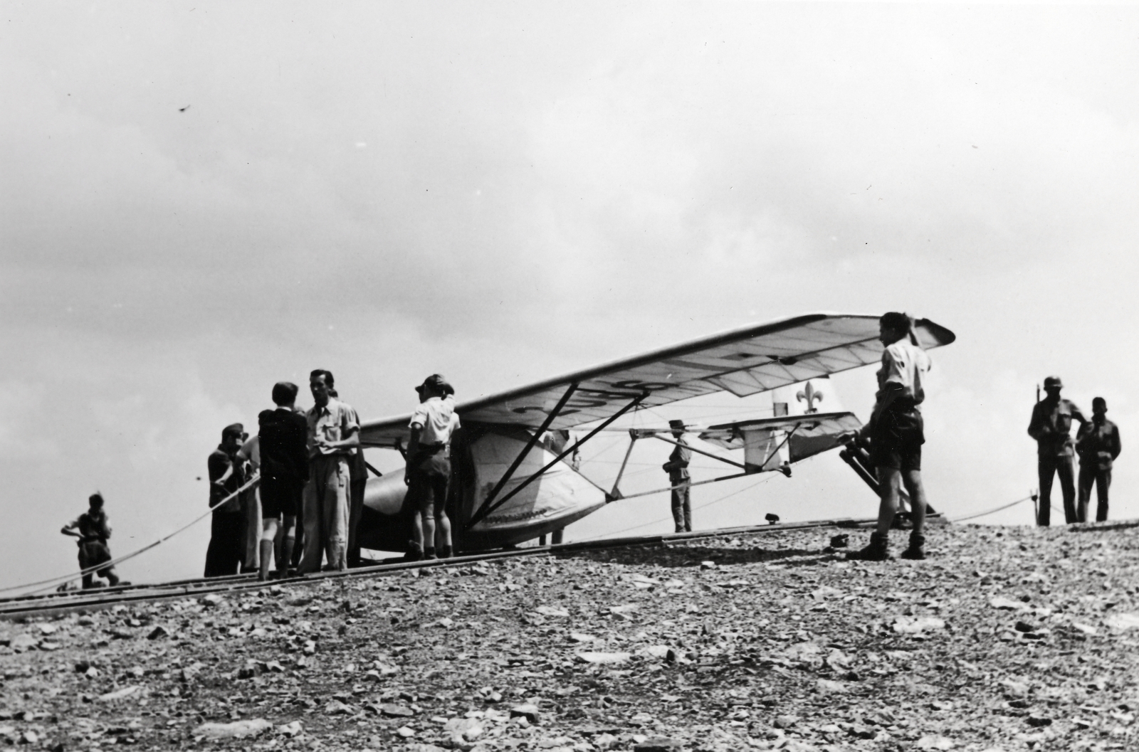 Hungary, Hármashatárhegy Airport, Budapest II., 1941, Zichy kúria, Zala, sailplane, Budapest, Fortepan #263810