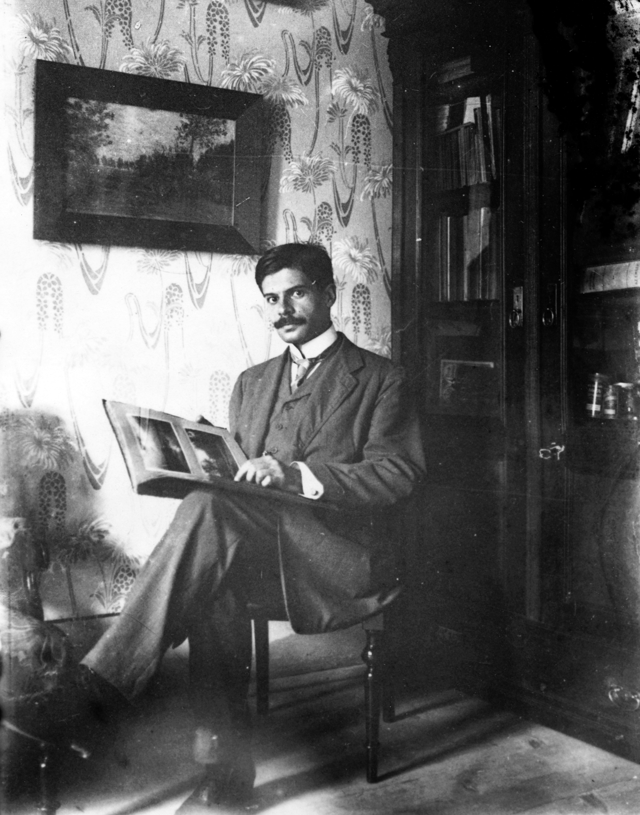 1910, Fortepan, férfi, album, átvetett láb, Fortepan #26383