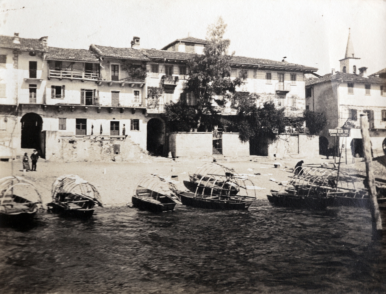Italy, csónakok a Lago Maggiore partján., 1911, Zichy kúria, Zala, boat, fishing, Fortepan #263926