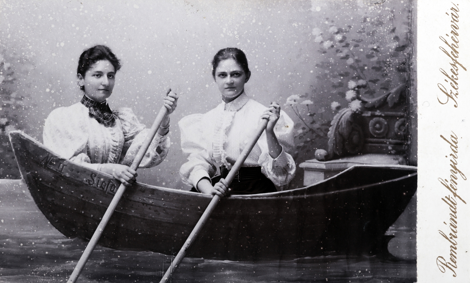 1911, Zichy kúria, Zala, studio, paddling, boating, girls'n'cars, Fortepan #263929