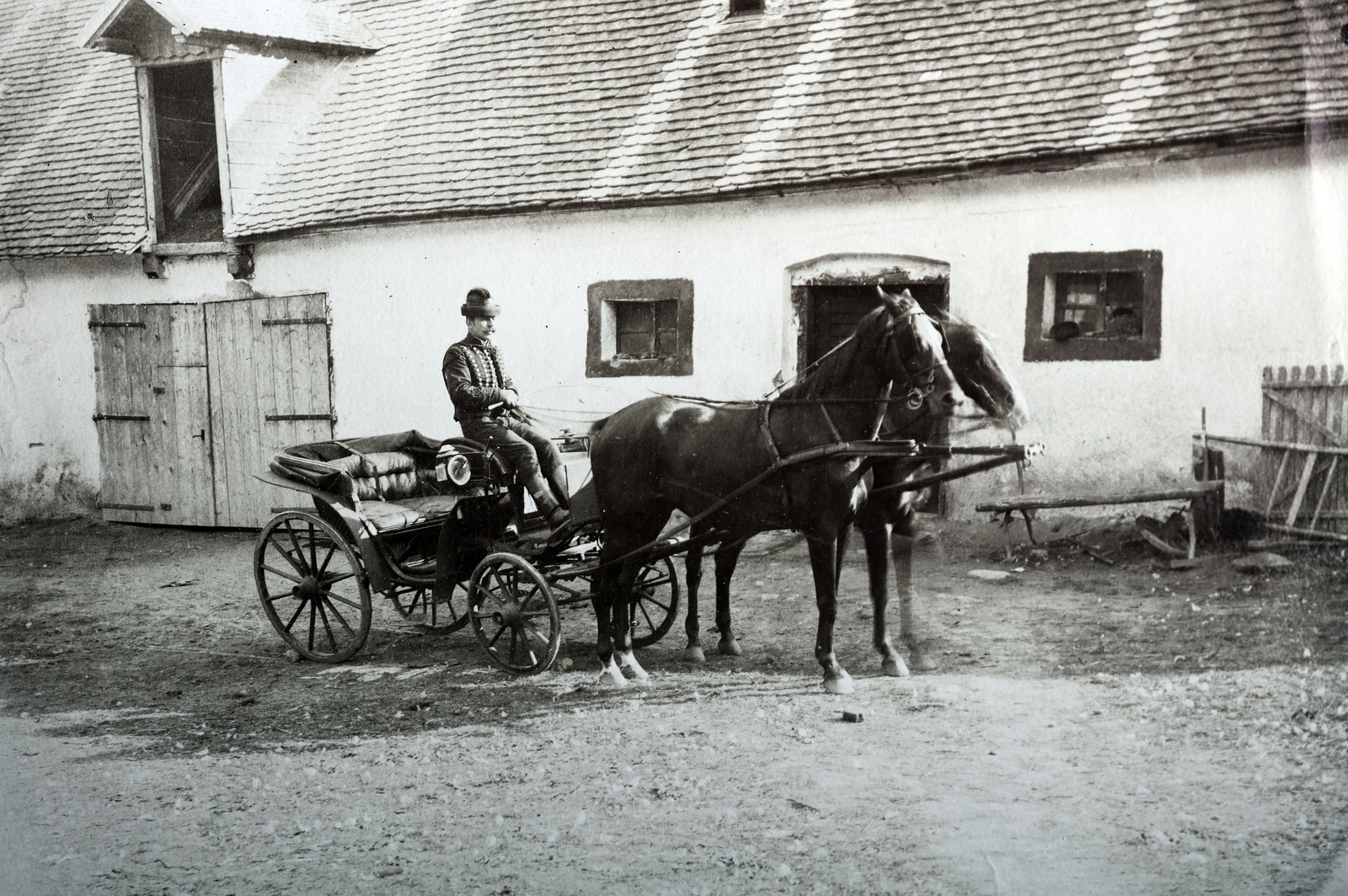 1923, Zichy kúria, Zala, lovaskocsi, Fortepan #263947