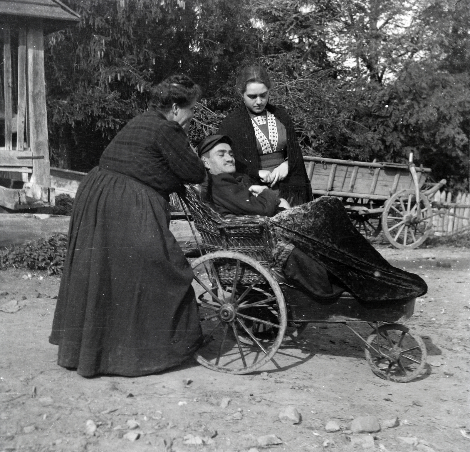 1914, Zichy kúria, Zala, disabled, wheelchair, Fortepan #264026