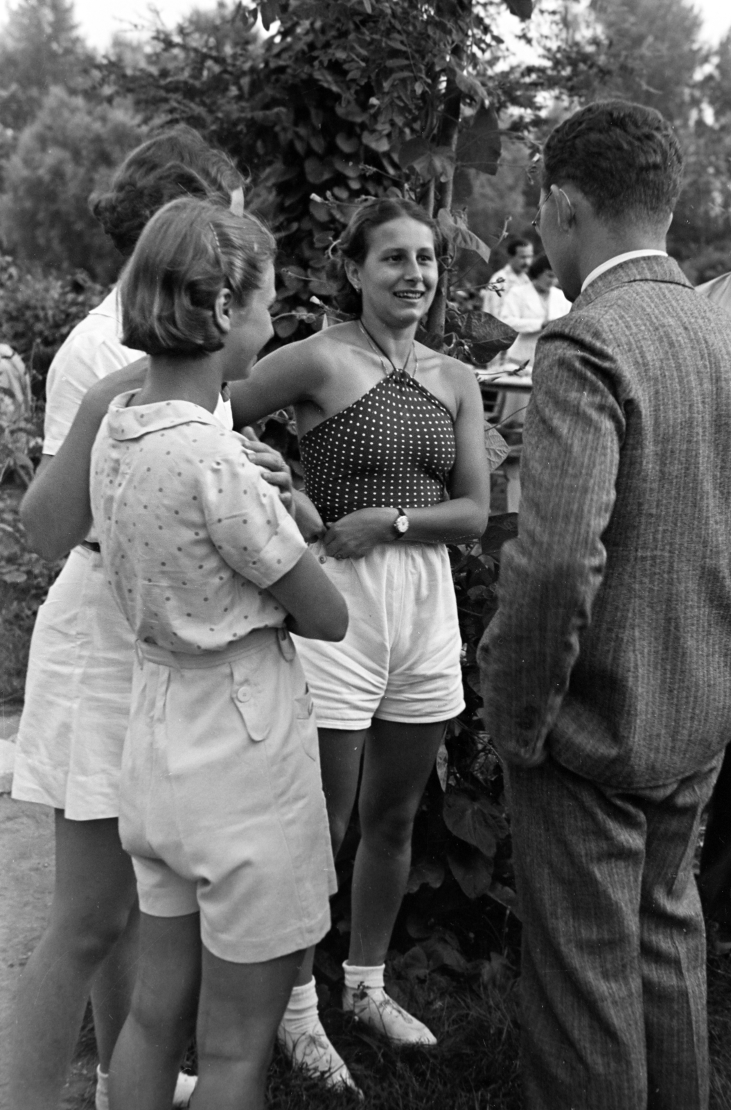1938, Nagy István, dotted dress, Fortepan #264195