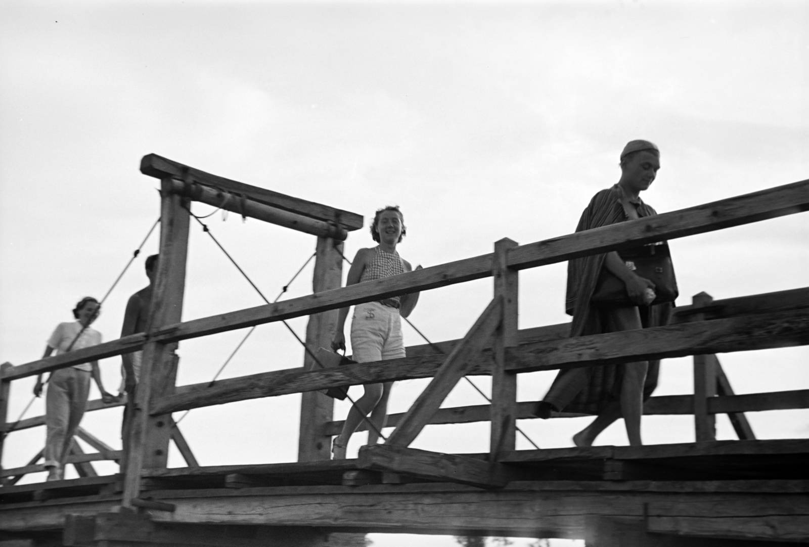 1938, Nagy István, wooden bridge, Fortepan #264254