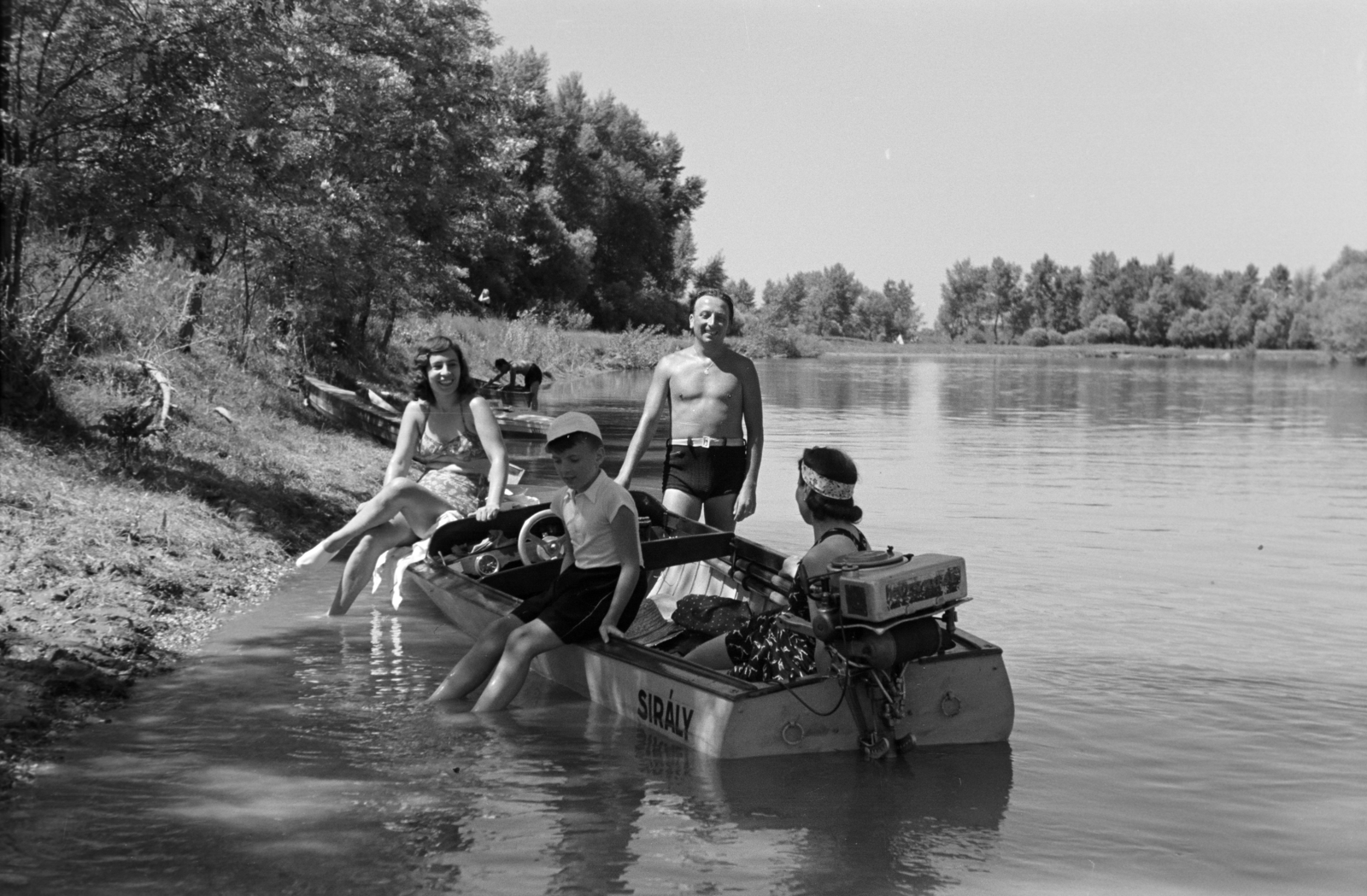 1941, Nagy István, Nagy József, kirándulás, motorcsónak, Fortepan #264477