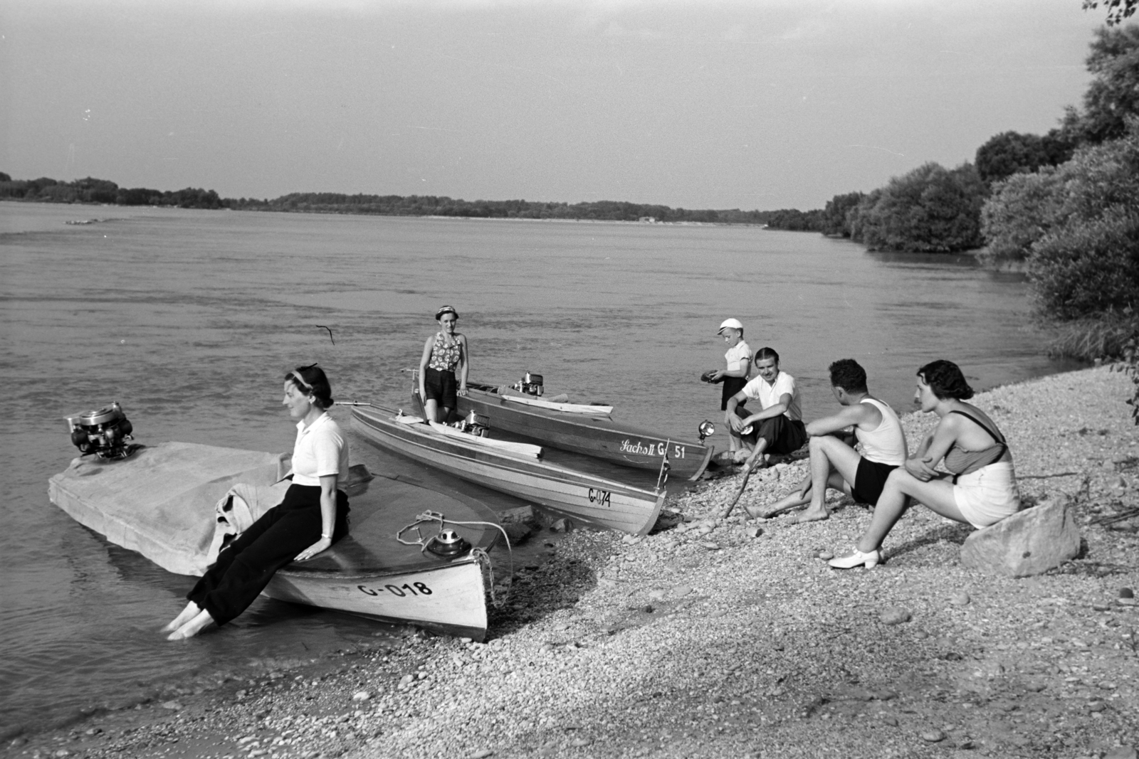 Magyarország, Vének, Duna-part a Mosoni-Duna torkolatánál., 1941, Nagy István, Nagy József, Fortepan #264541