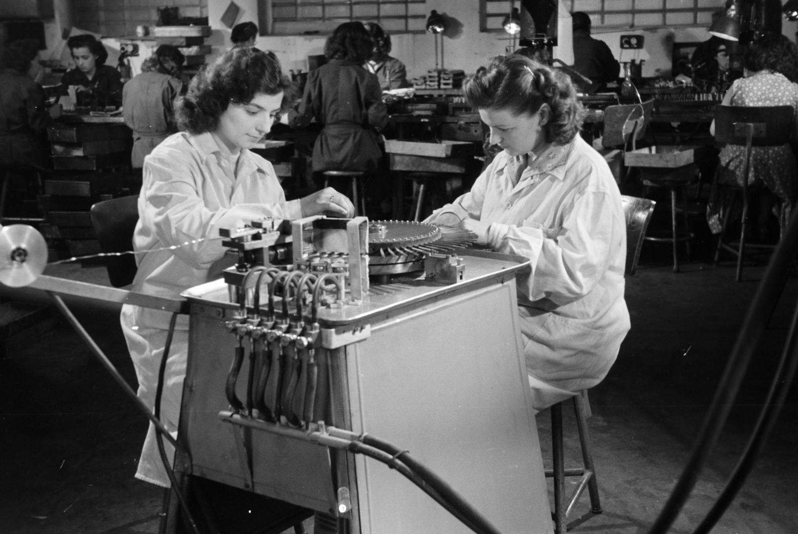 1954, Horváth József, women, overall, workplace, Fortepan #264830