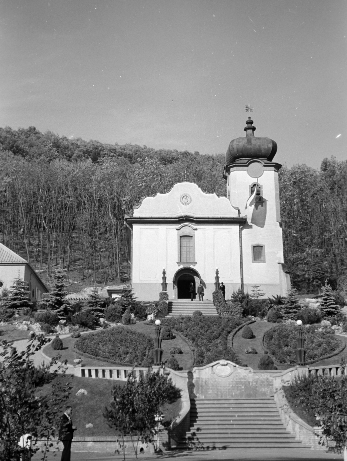 Hungary, Borsodnádasd, Jézus Szíve-templom / Lemezgyári katolikus templom., 1943, Horváth József, Fortepan #264854