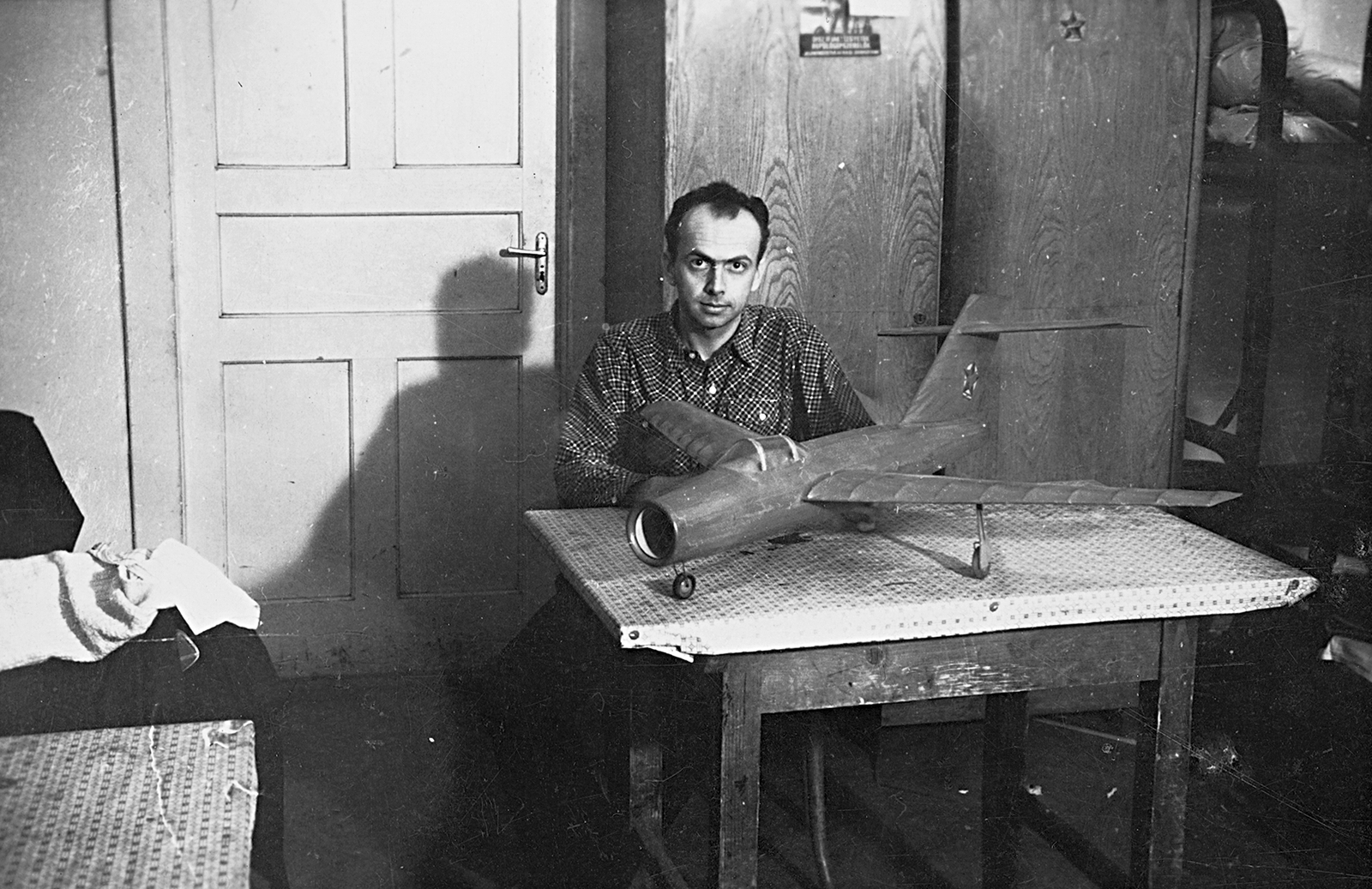 1953, Erky-Nagy Tibor, transport, fighter plane, model plane, modelling, Fortepan #26504