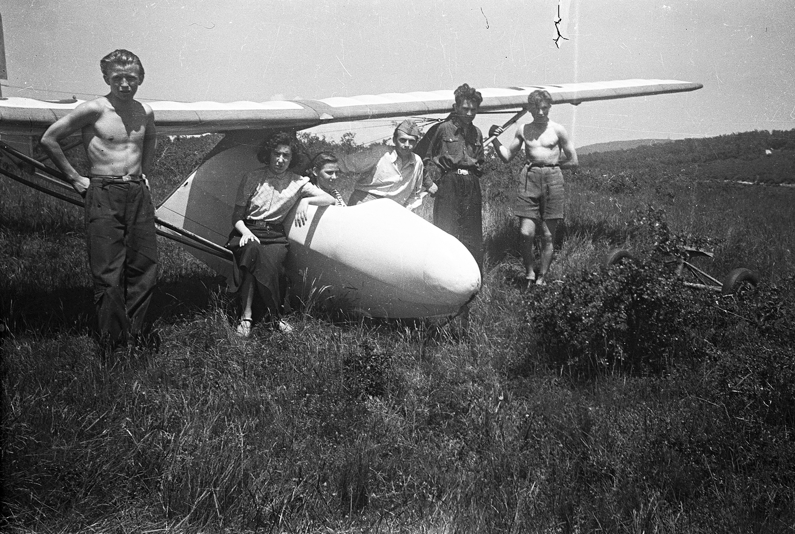 Hungary, Rubik R-07b Vöcsök vitorlázó repülőgép., 1953, Erky-Nagy Tibor, transport, Hungarian brand, airplane, airport, sailplane, Fortepan #26505