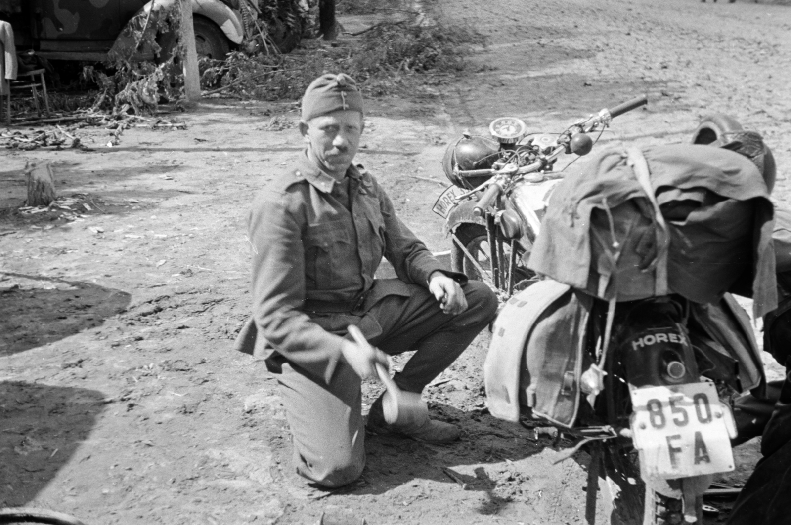 Ukraine, 1941, Horváth József, eastern front, motorcycle, Fortepan #265328