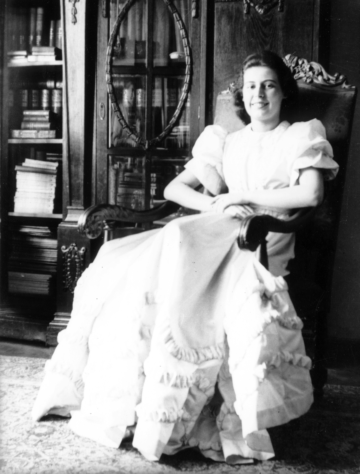 1938, Pohl Pálma, portrait, white dress, lady, Fortepan #26533