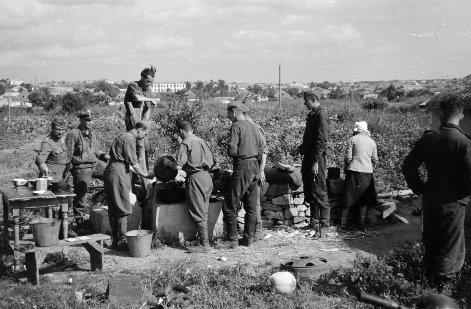 Ukrajna, 1941, Horváth József, SS-szervezet, német katona, keleti front, Fortepan #265335