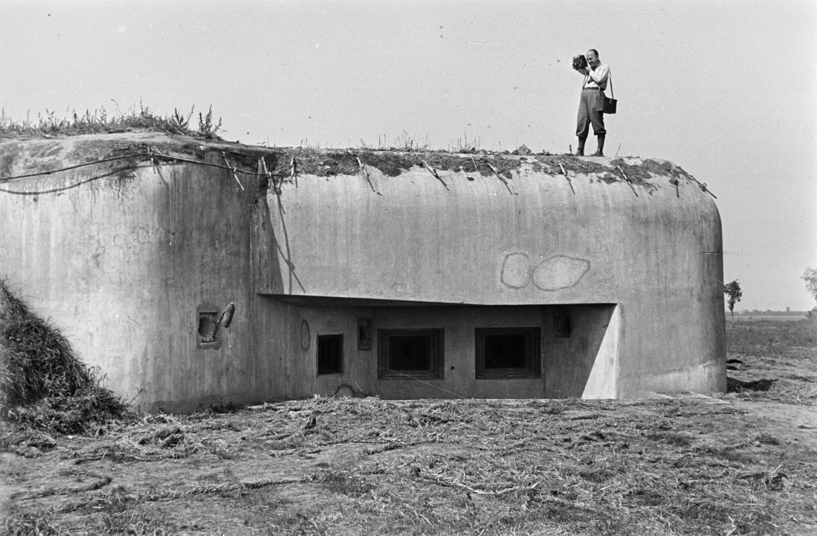 Romania,Transylvania, Észak-Erdély, a Károly (Carol) vonal egyik erődje., 1940, Horváth József, rf-concrete, fort, photography, war correspondent, movie camera, Fortepan #265385