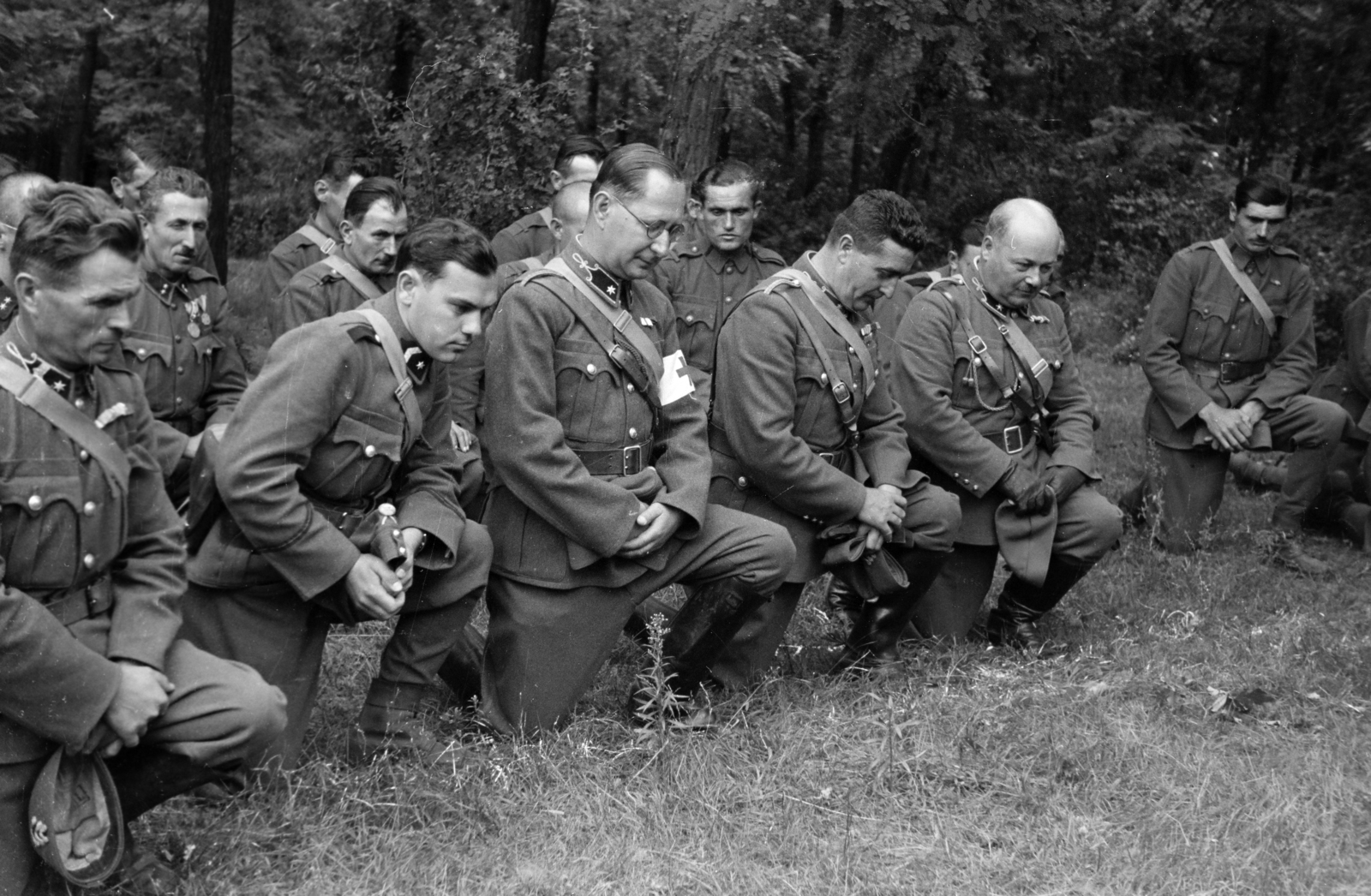 1940, Horváth József, térdepel, katona, Fortepan #265546
