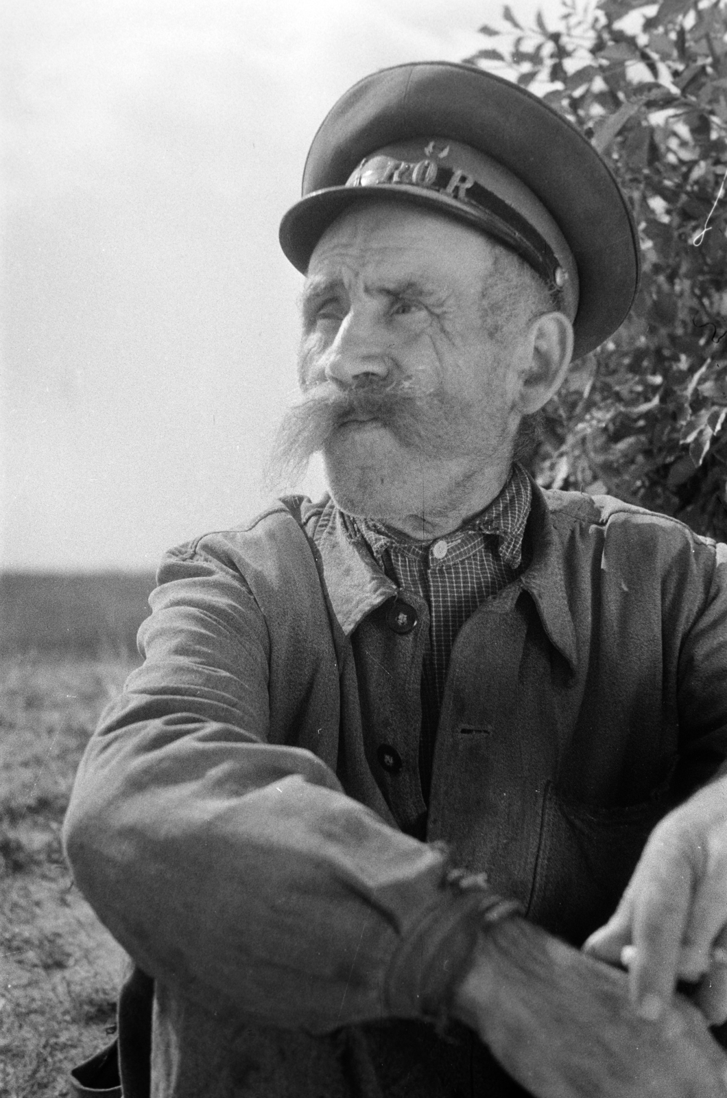 1959, Horváth József, portrait, moustache, Fortepan #265677