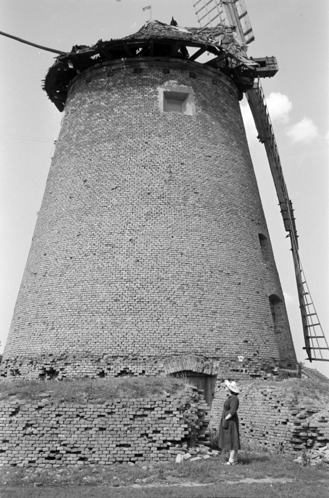 Hungary, Karcag, Vágóhíd utca, szélmalom., 1955, Horváth József, windmill, Fortepan #265739