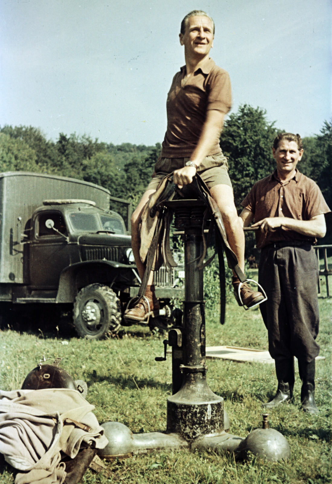 Hungary, untitled, a felvétel a Rákóczi hadnagya című film forgatásakor készült., 1953, Horváth József, filming, saddle, colorful, Fortepan #265766