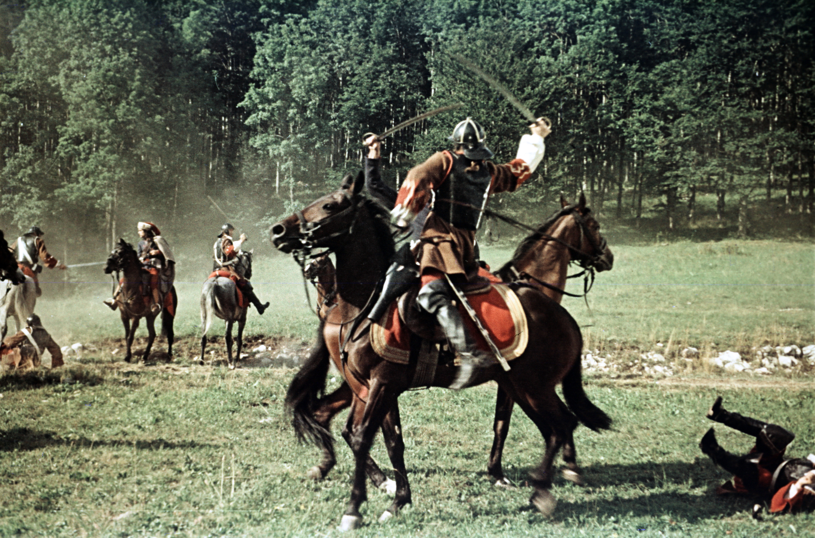 Hungary, untitled, a felvétel a Rákóczi hadnagya című film forgatásakor készült., 1953, Horváth József, filming, costume, colorful, rider, Fortepan #265769
