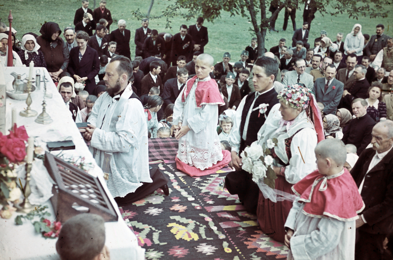 1940, Horváth József, colorful, wedding ceremony, Fortepan #265857