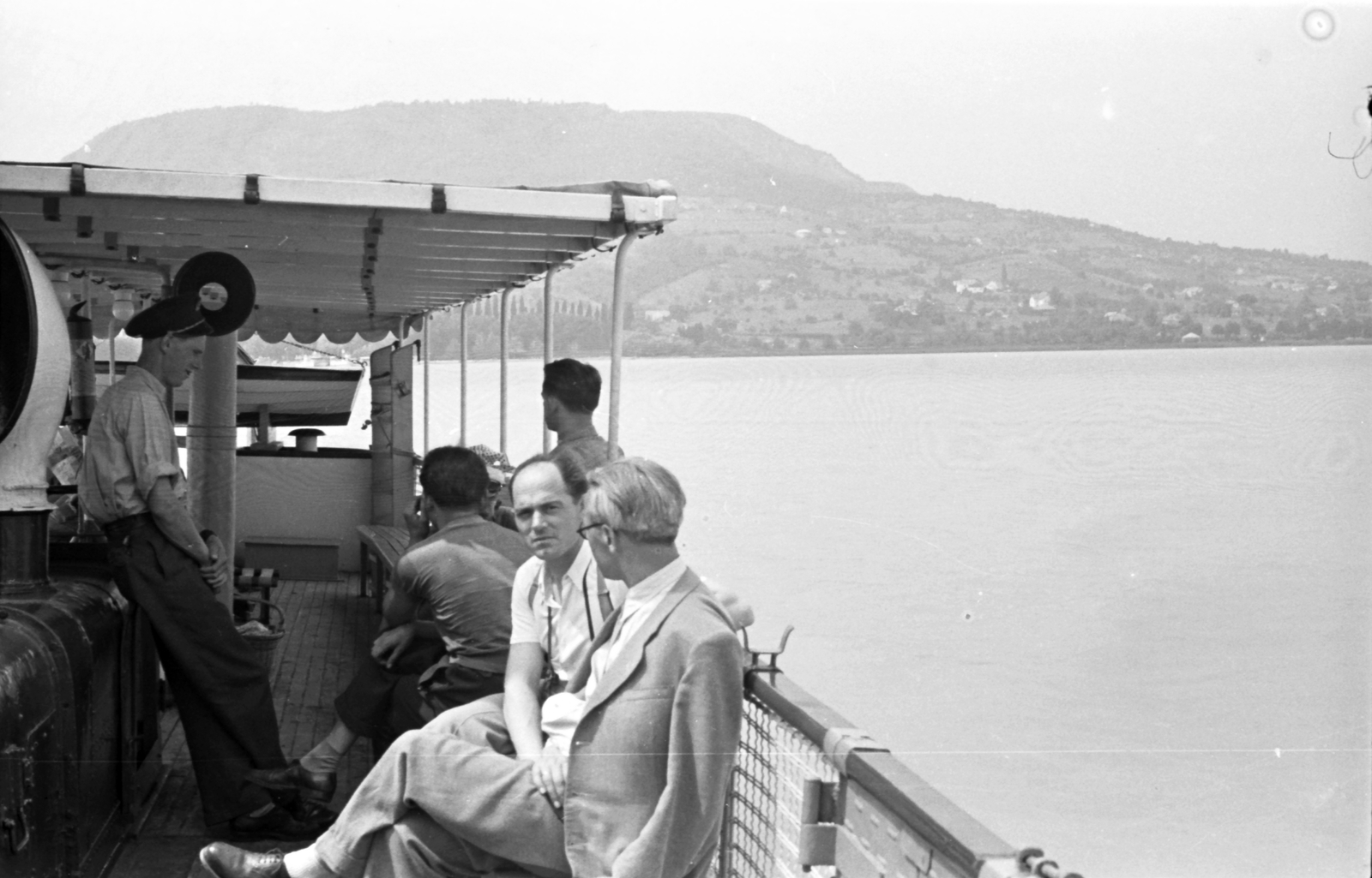 Hungary,Lake Balaton, Badacsonytomaj, 1955, Baráth Endre, passenger, Fortepan #26595