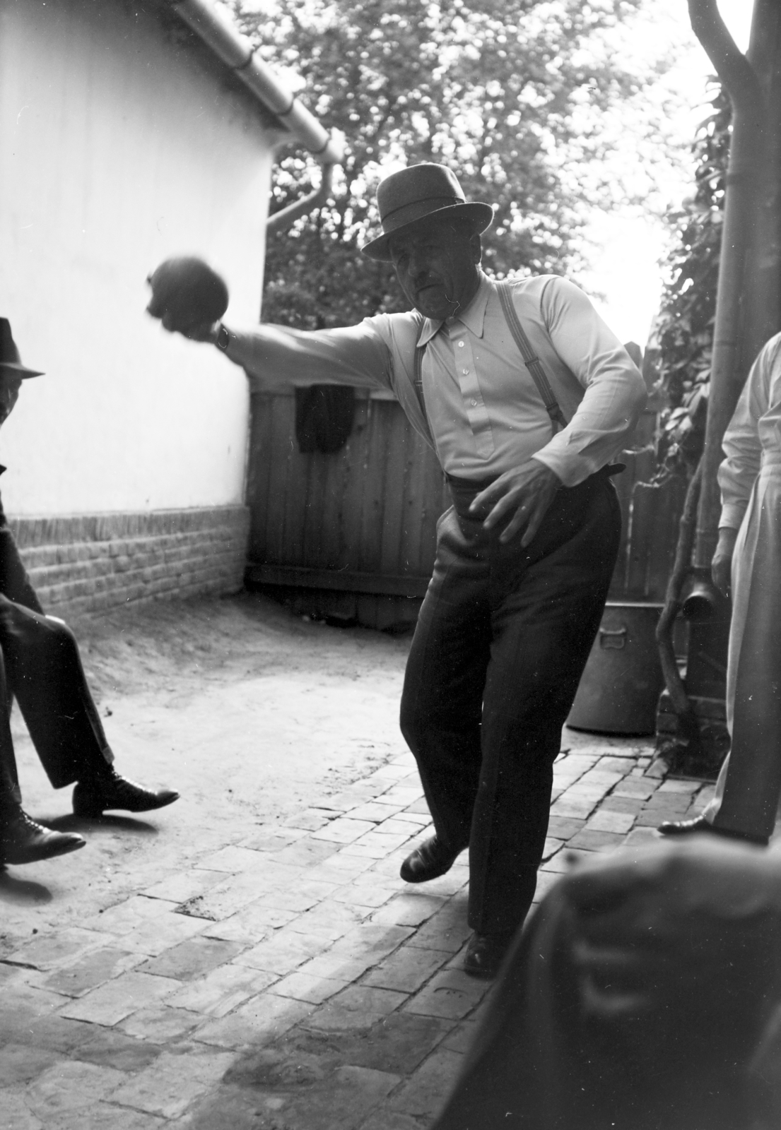 1937, Horváth József, nine-pin bowling, suspenders, Fortepan #265976