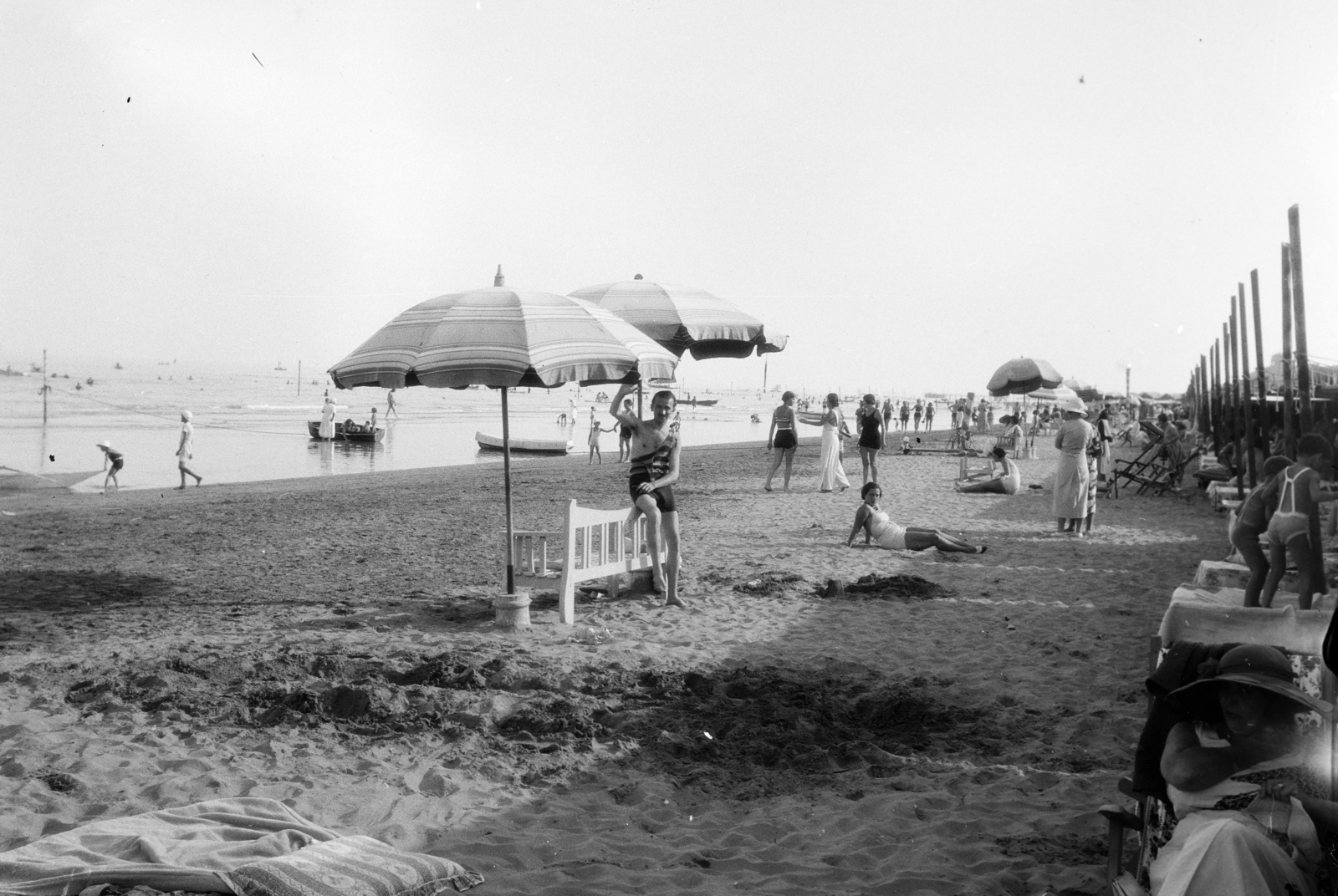 1939, Horváth József, beach, sunshades, Fortepan #266073