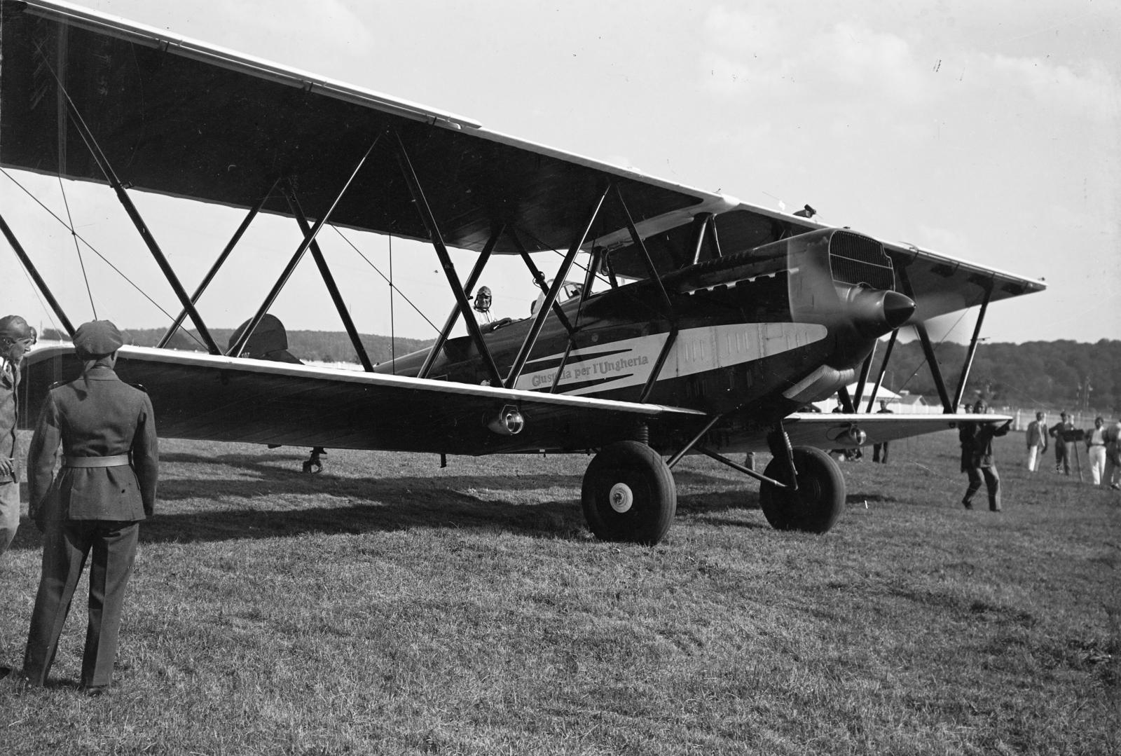 Az olasz nemzet ajándéka, a "Giustizia per l'Ungheria" FIAT BR.3 típusú repülőgép., 1932, Horváth József, Fiat-márka, repülőgép, biplán, Fiat BR.3, Fortepan #266090