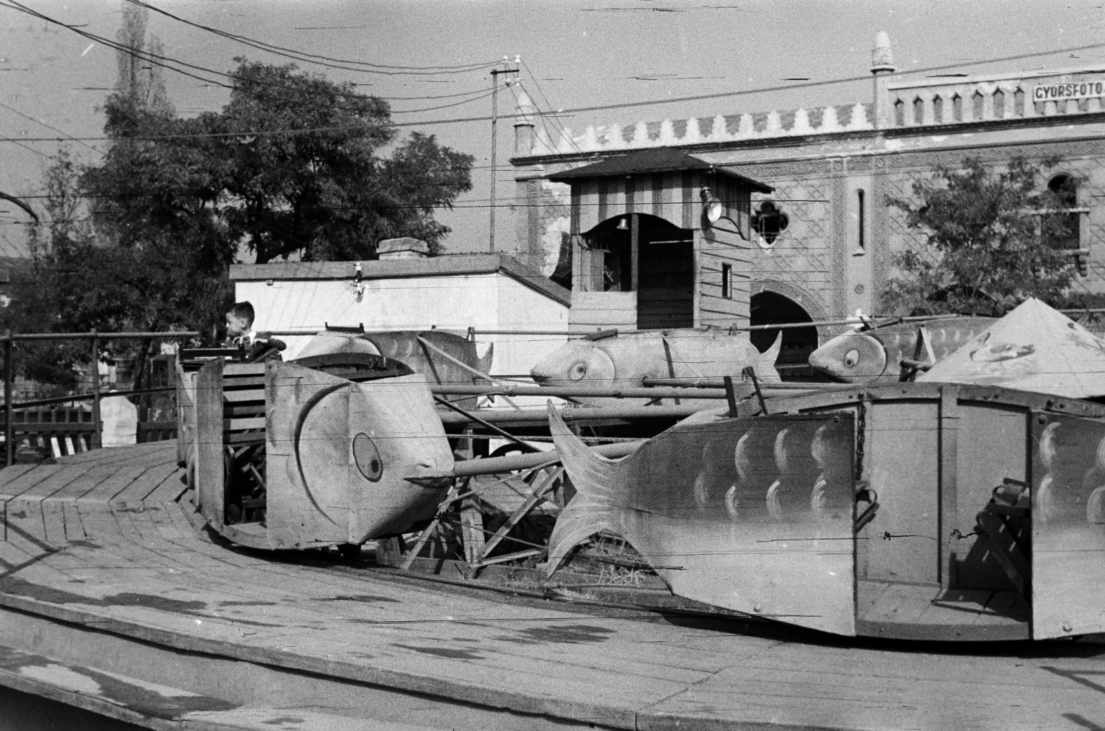 Hungary, Budapest XIV., 1948, Vízkelety László, carousel, Budapest, Fortepan #266244