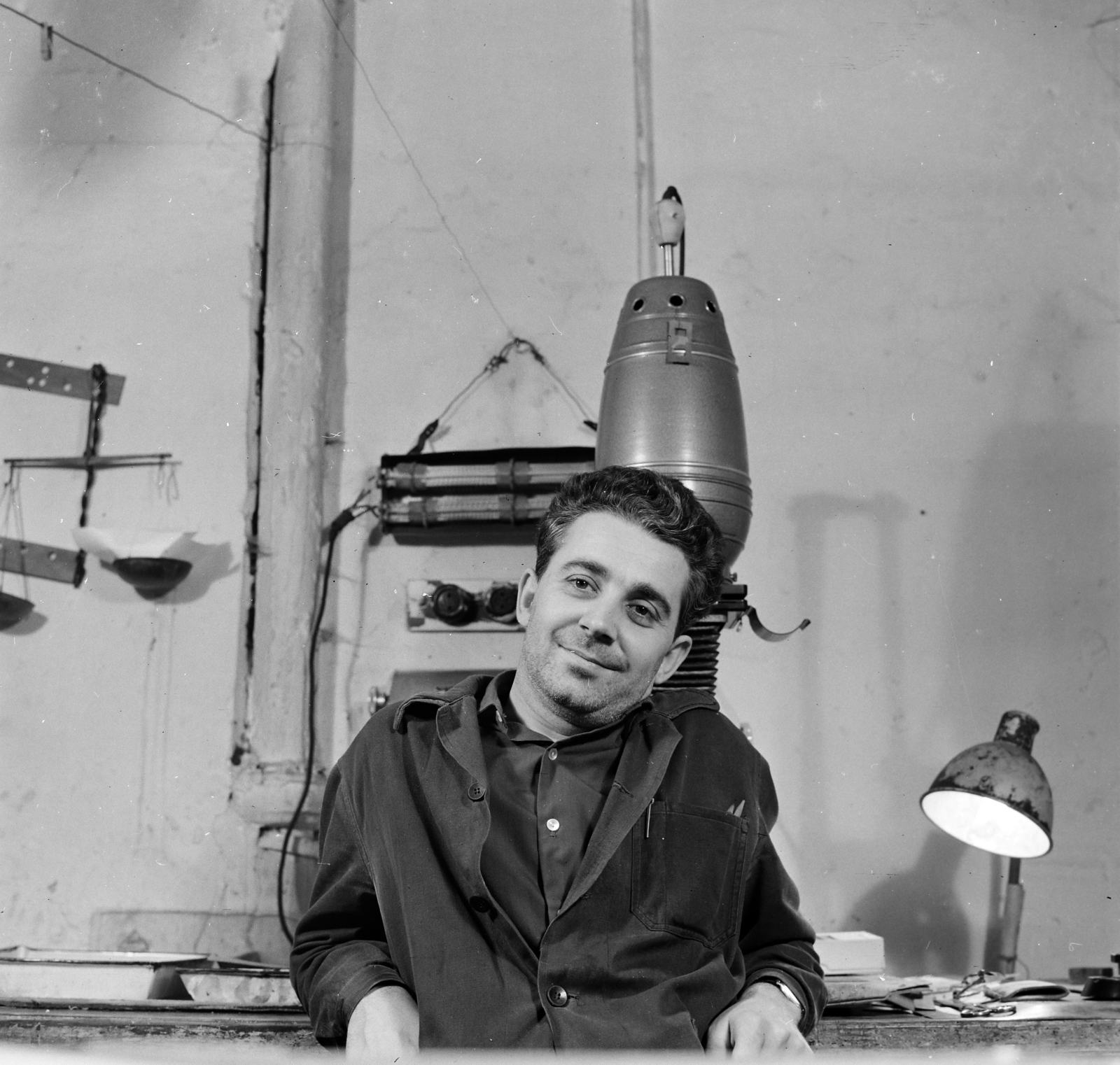 1966, Szilvási hagyaték, enlarger, photo lab, portrait, Fortepan #266410