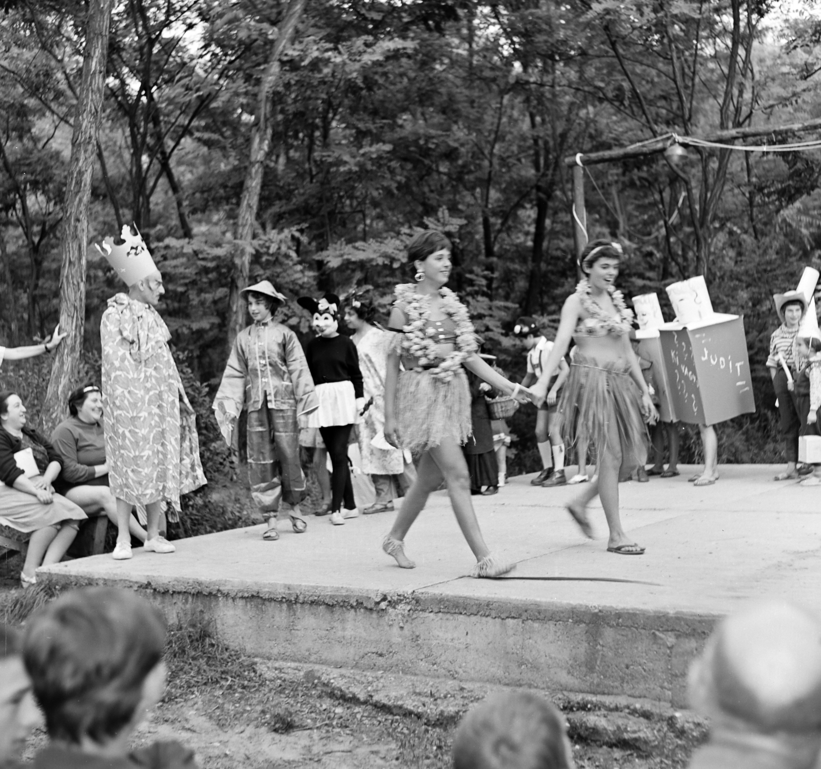 Hungary, Szigetmonostor, Horány, a Vörös Meteor Erdei Telep előtti Duna-part, karnevál., 1966, Szilvási hagyaték, carnival, Fortepan #266432