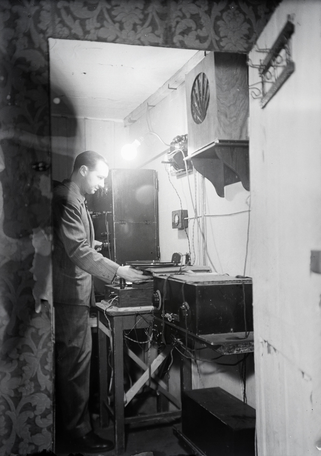 1935, Szilvási hagyaték, sound reinforcement system, gramophone, record, Fortepan #266521