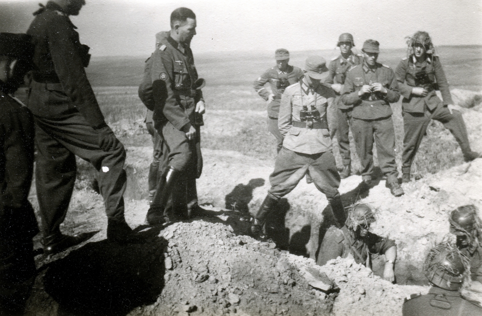 1942, Mihályi Balázs, eastern front, German soldier, trench, Fortepan #266758