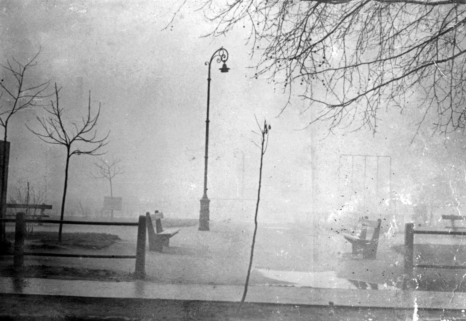 1970, Fortepan, playground, street furniture, still life, fog, Fortepan #26676