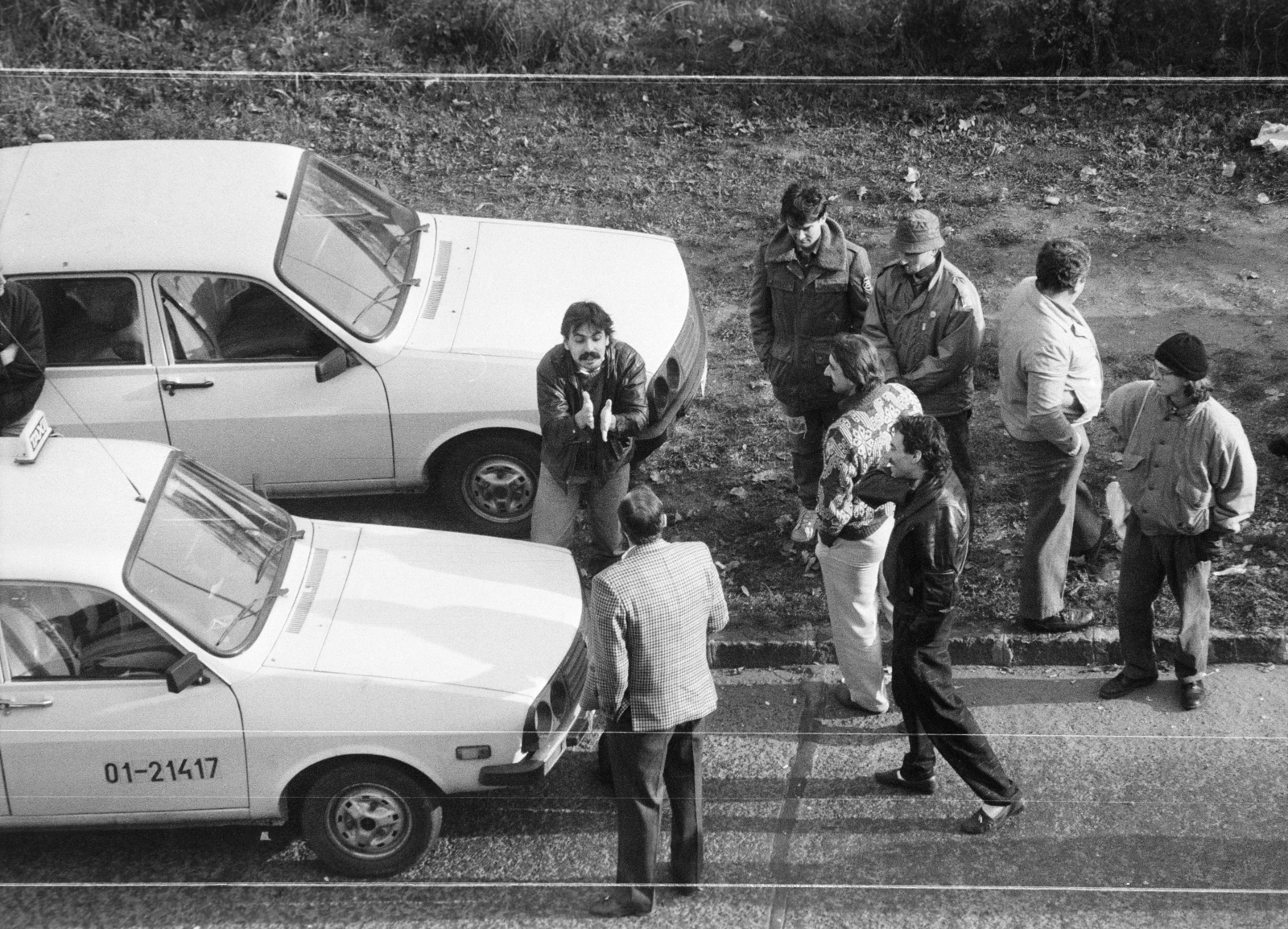 1990, Vimola Károly, strike, pedestrian, taxicab, Fortepan #266871