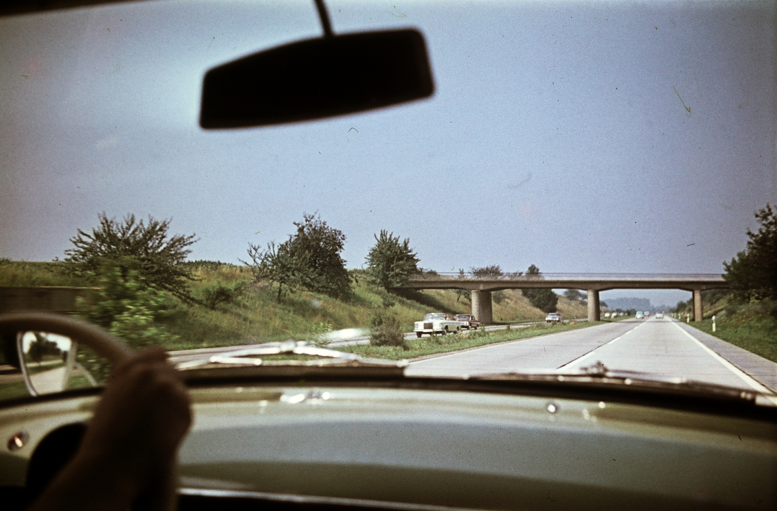 1961, Ladinek Viktor, autópálya, felüljáró, színes, Fortepan #267207