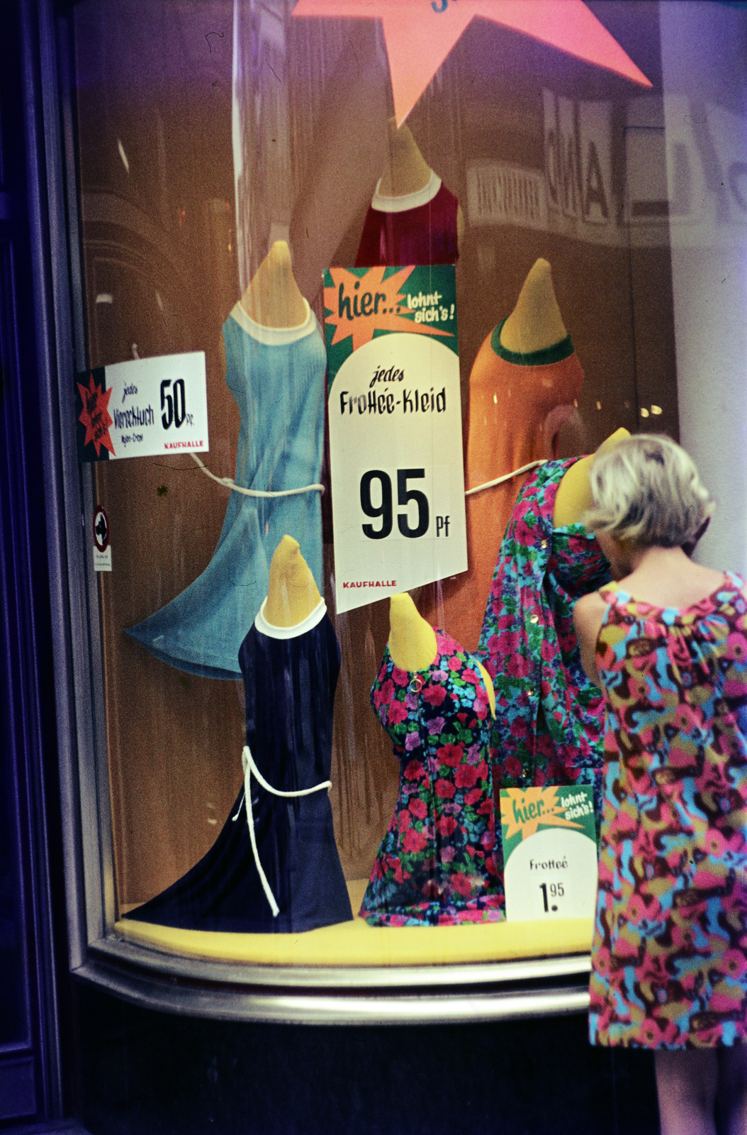 1961, Ladinek Viktor, back, dress, Show window, price tag, colorful, Fortepan #267210