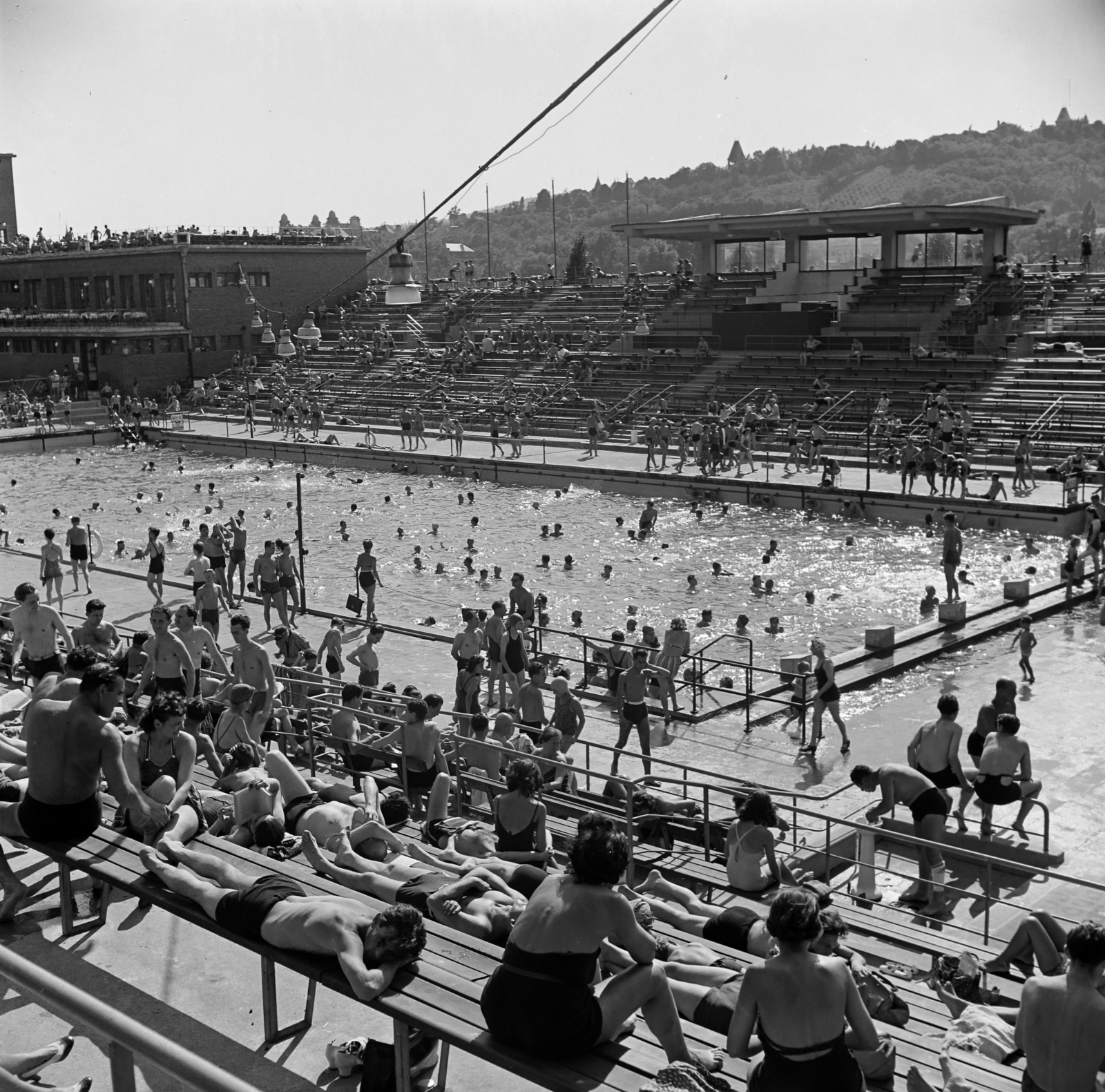 Magyarország, Margitsziget, Budapest, Hajós Alfréd Nemzeti Sportuszoda., 1938, Ladinek Viktor, Fortepan #267267