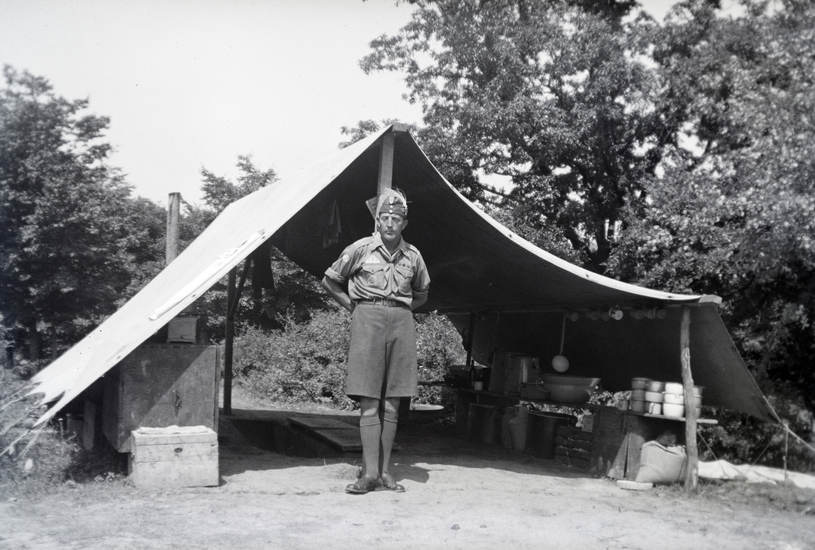 Hungary, Gödöllő, 4. Nemzetközi Cserkész Világtalálkozó (Jamboree)., 1933, Ladinek Viktor, kitchen, tent, Fortepan #267278
