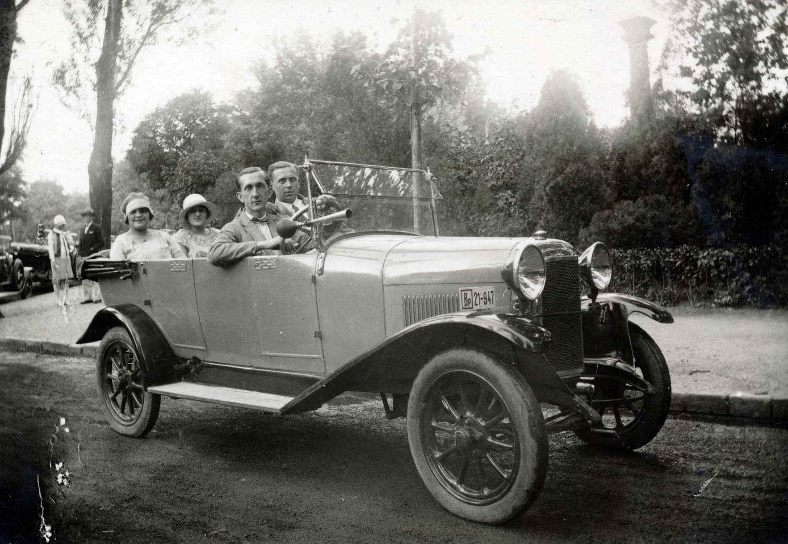 Chiribiri típusú személygépkocsi., 1926, Fortepan, Italian brand, Chiribiri-brand, automobile, number plate, horn, Fortepan #26736